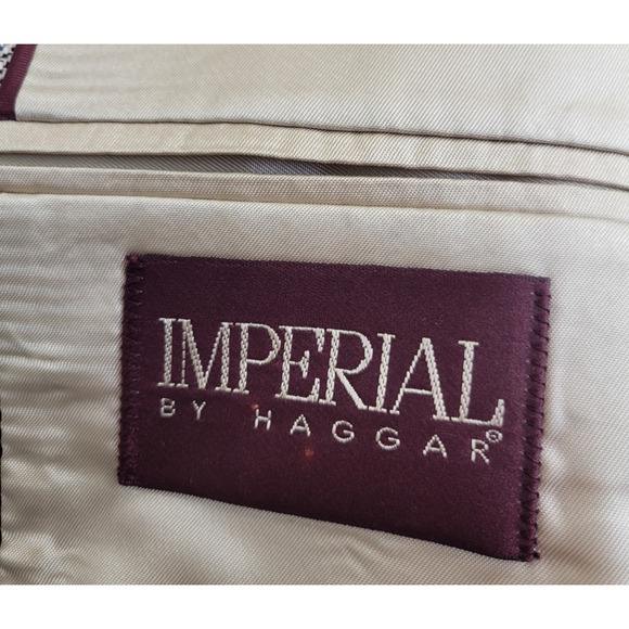 Imperial Haggar Sport Coat Suit Men's Size 42 Gray Blue 2-Button Tweed Formal - Picture 2 of 16